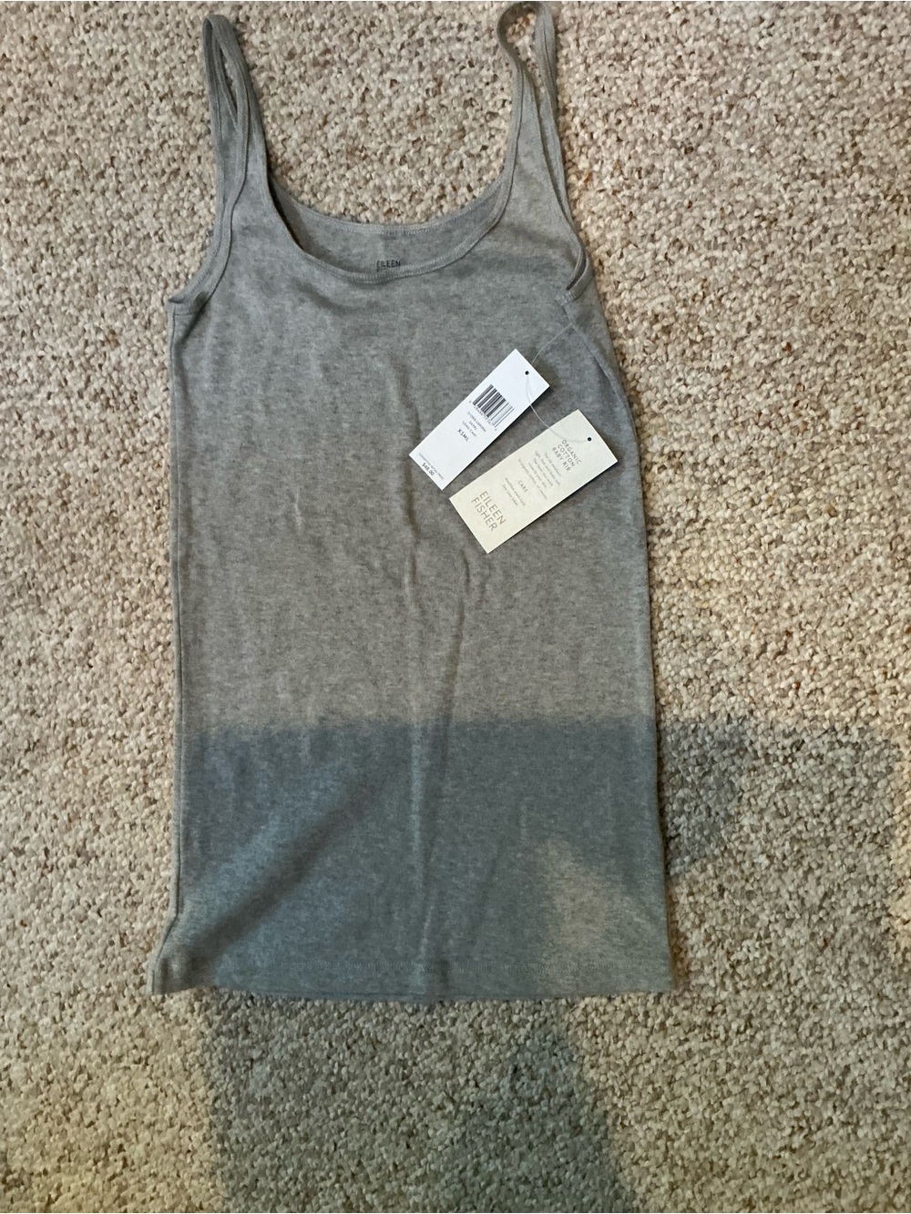 Eileen Fisher NWT Organic Cotton light Gray Tank top - XS